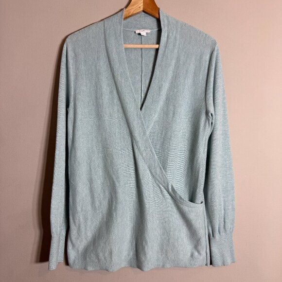 J. Jill Lightweight Wrap Knit Sweater Pullover Women's Small Blue Classic Career - Picture 4 of 11